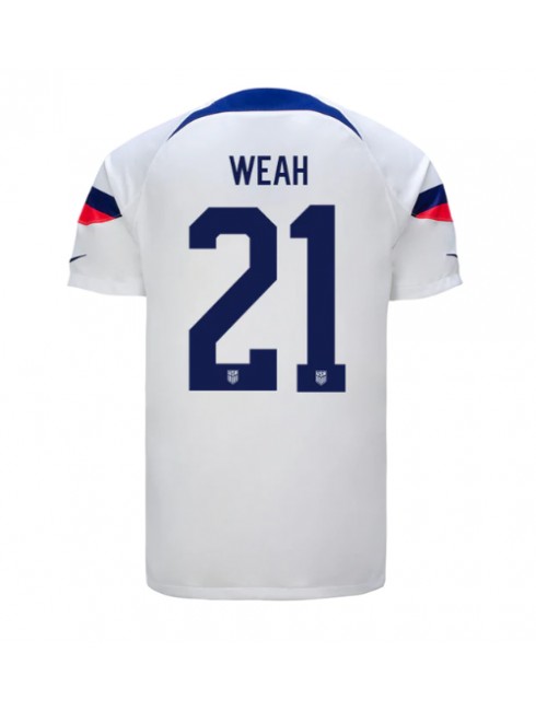Billige forente stater Timothy Weah #21 Hjemmedrakt VM 2022 Kortermet